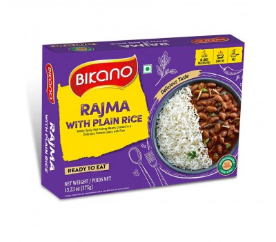 Готовое блюдо запеченная фасоль в томатном соусе с рисом, (RAJMA & PLAIN RICE) Bikano, 375г