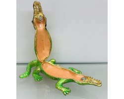 Сувенир - Металлическая шкатулка со стразами "Крокодил" 