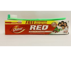 Зубная паста RED Рэд аюрведическая с зубной щеткой, Dabur Индия 100г