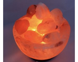 Светильник из Гималайской Кристаллической Соли "Himalayan" Фигура Ваза с Сердцами Д 15-17 см Вес 3-4 кг